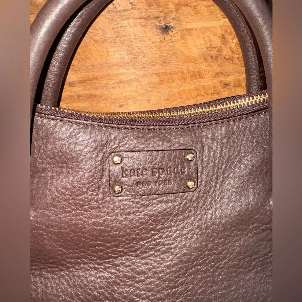 Kate Spade New York Brown Pebbled Leather Berkshire Satchel Bag With Dust Cover